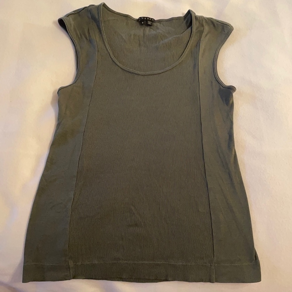 Green Ribbed Tank Top